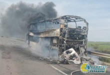 На трассе «Киев-Одесса» дотла выгорел рейсовый автобус