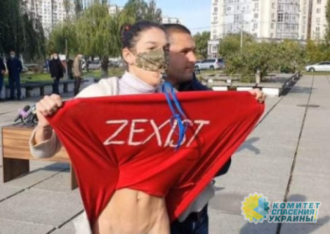 Активистка Femen задрала юбку перед Зеленским