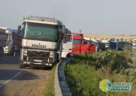 Возле порта Рени скопились грузовики с зерном